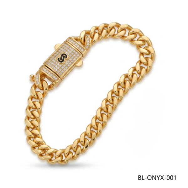 Wholesale 24K Gold Chunky Cuban Link Bracelet Rhinestone Clasp