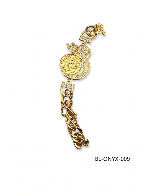 Wholesale 24K Gold Chunky Chain Arabic Calligraphy Bracelet Egypt