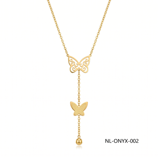 Wholesale 24K Gold Matte Finish Butterfly Necklace for Egypt