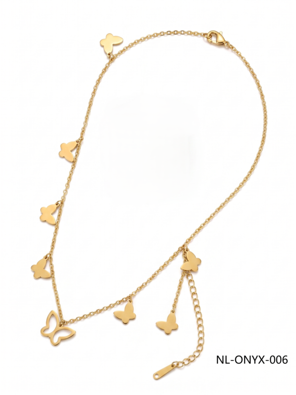 Wholesale 24K Gold Matte Finish Butterfly Necklace for Egypt