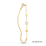 24K Gold Snake Chain Pearl Flower Bracelet B2B Supplier
