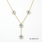 Wholesale 24K Gold Hamsa Hand Turquoise Evil Eye Charm Bracelet