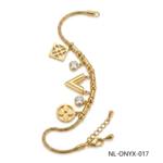 24K Gold Hamsa Evil Eye Charm Bracelet with Blue Beads Wholesale Dubai