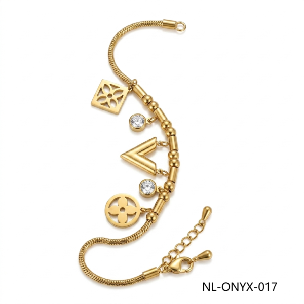 24K Gold Hamsa Evil Eye Charm Bracelet with Blue Beads Wholesale Dubai