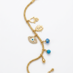 Wholesale 24K Gold Heart Evil Eye Turquoise Bead Necklaces Egypt