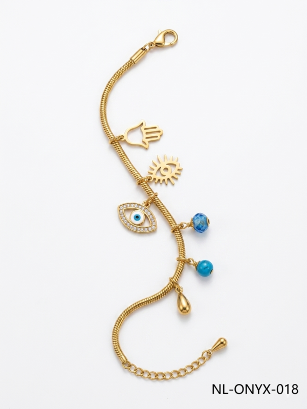Wholesale 24K Gold Heart Evil Eye Turquoise Bead Necklaces Egypt