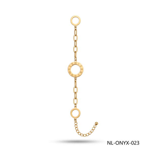 24K Gold Roman Numeral Circle Link Bracelet B2B Supplier