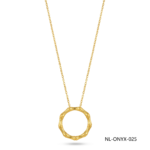 Wholesale 24K Gold Bamboo Texture Circle Pendant Necklace Dubai