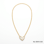 Aura Jewelry 24K Gold Minimalist White MOP Heart Necklace