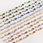 Aura Jewelry 24K Gold Brass Zirconia Leaf Bracelet B2B
