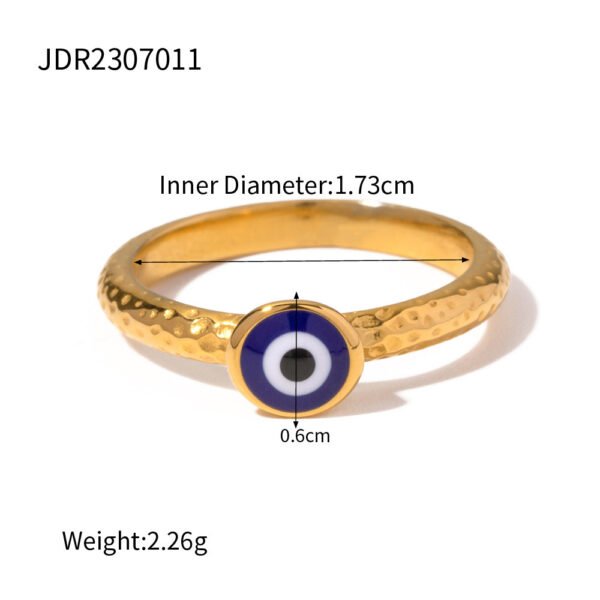 Enamel Evil Eye Gold Ring B2B1