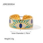Enamel Evil Eye Gold Ring B2B2