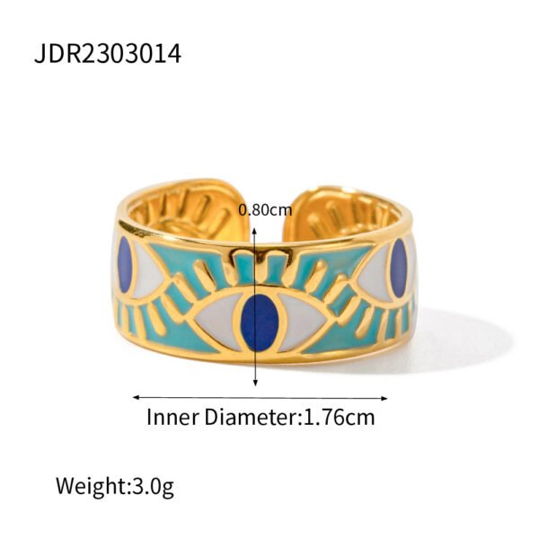 Enamel Evil Eye Gold Ring B2B2