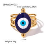 Enamel Evil Eye Gold Ring B2B3
