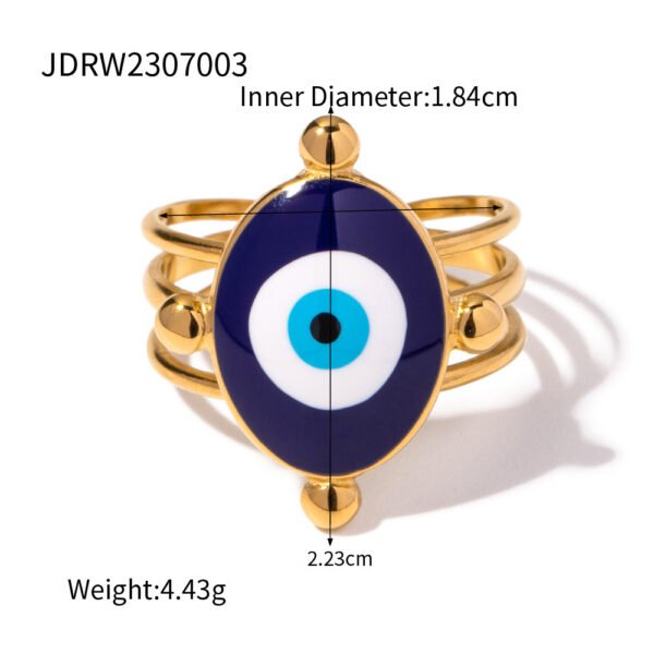 Enamel Evil Eye Gold Ring B2B3