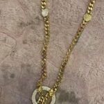Wholesale 24K Gold Plated Iced Out Floral Laurel Wreath Pendant Cuban Chain Necklace B2B Jewelry Factory