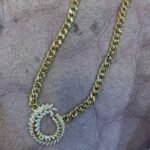 Wholesale 24K Gold Plated Iced Out Floral Laurel Wreath Pendant Cuban Chain Necklace B2B Jewelry Factory