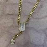 Wholesale 24K Gold Plated Iced Out Floral Laurel Wreath Pendant Cuban Chain Necklace B2B Jewelry Factory
