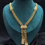 Wholesale 24K Gold Plated Heavyweight Chunky Cuban Chain Double Y Drop Lariat Necklace Iced Out Bar Stations B2B Guangzhou Factory