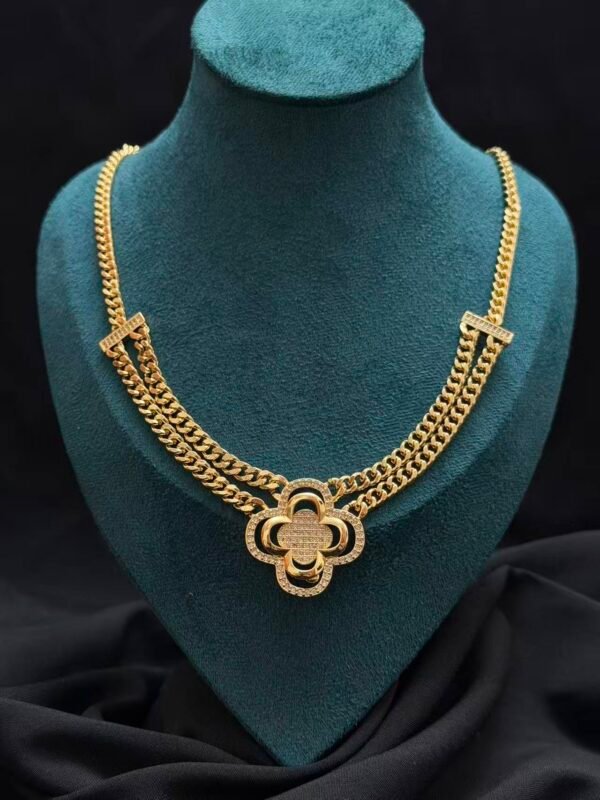 Wholesale 24K Gold Plated Heavyweight Chunky Cuban Chain Double Y Drop Lariat Necklace Iced Out Bar Stations B2B Guangzhou Factory