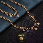 Wholesale 24K Gold Plated Multi Color Pave Heart Charm Fringe Necklace Bracelet 2-Piece Jewelry Set B2B Guangzhou Factory