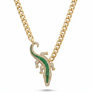 Wholesale 24K Gold Plated Iced Out Crocodile Alligator Animal Statement Jewelry Set Necklace Bracelet Ring B2B Guangzhou Factory