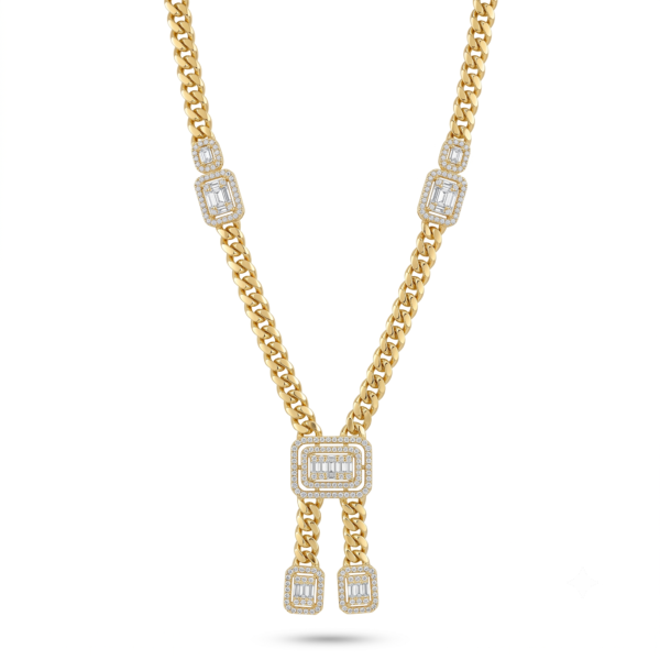 Wholesale 24K Gold Plated Iced Out Floral Laurel Wreath Pendant Cuban Chain Necklace B2B Jewelry Factory