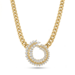 Wholesale 24K Gold Plated Iced Out Floral Laurel Wreath Pendant Cuban Chain Necklace B2B Jewelry Factory