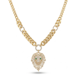 Wholesale 24K Gold Plated Heavyweight Iced Out Lion Head Pendant Cuban Chain Necklace Men Urban Jewelry B2B Guangzhou