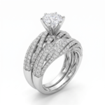 Wholesale Dubai style chunky zircon ring, 24K gold plated waterproof jewelry.