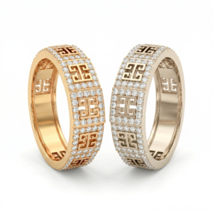 Wholesale Dubai style chunky zircon ring, 24K gold plated waterproof jewelry.