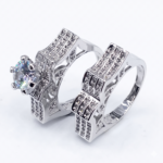 Wholesale Dubai style chunky zircon ring, 24K gold plated waterproof jewelry.