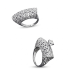 Wholesale Dubai style chunky zircon ring, 24K gold plated waterproof jewelry.