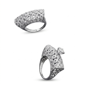 Wholesale Dubai style chunky zircon ring, 24K gold plated waterproof jewelry.