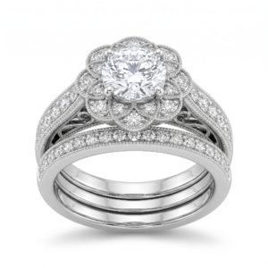Wholesale Dubai style chunky zircon ring, 24K gold plated waterproof jewelry.