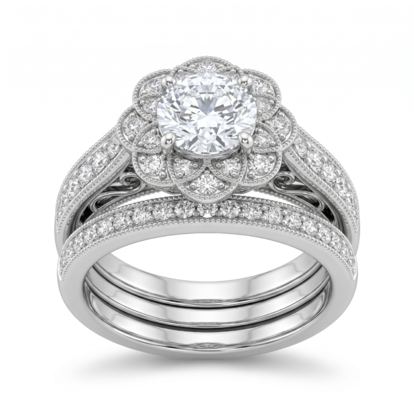 Wholesale Dubai style chunky zircon ring, 24K gold plated waterproof jewelry.