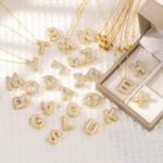 Wholesale 24K Gold Plated Iced Out Bubble Initial Letter Necklace A-Z Pendants B2B Guangzhou Factory